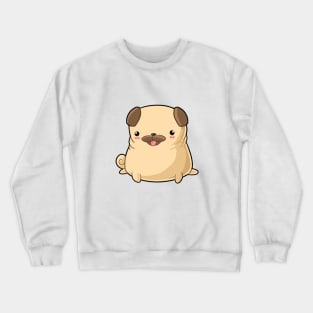 Kawaii pug dog sitting Crewneck Sweatshirt